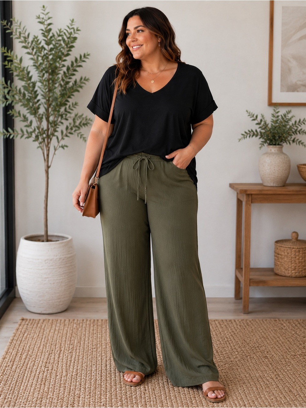 Zenana Black V-Neck Short Sleeve Blouse